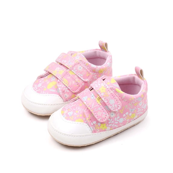 Gpaecead Baby Print Sports First Walker Shoes Breathable Non Slip Sweat Proof Soft Sole Cloth Infant Outdoor Flats For Summer, Pink