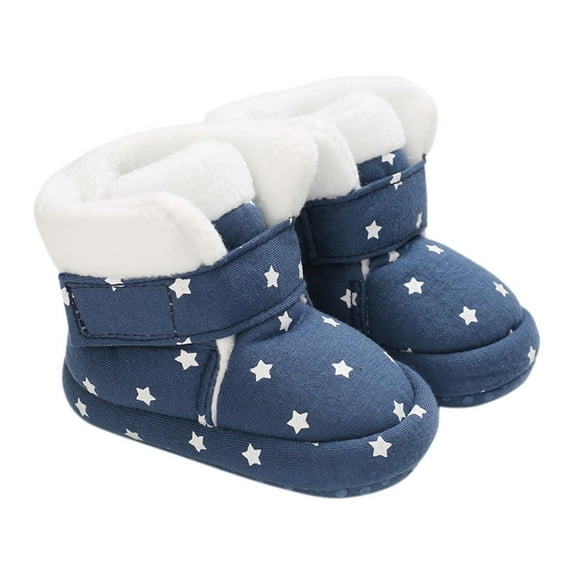 Gpaecead Baby Snow Boots For Boys And Girls Non-Slip Indoor Infant Walking Shoes Warm Baby Soft Soled Shoes Blue