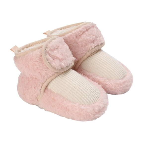 Gpaecead Baby Snow Boots For Boys And Girls Non-Slip Indoor Infant Walking Shoes Winter Warm Baby Soft Soled Shoes Pink