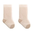 thumbnail image 1 of Gpaecead Baby Socks Thickening Keep Warm Stripe Boys And Girls Kid's Socks Khaki, 1 of 4