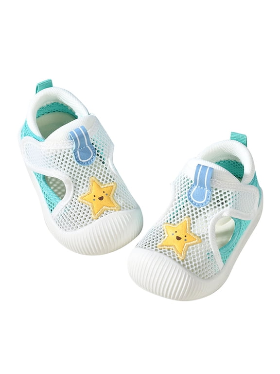 Baby Star Mesh First Walker Sandals Breathable Soft Sole Non Slip Infant Toddler Summer Casual Flats For Boys Girls, C-Green