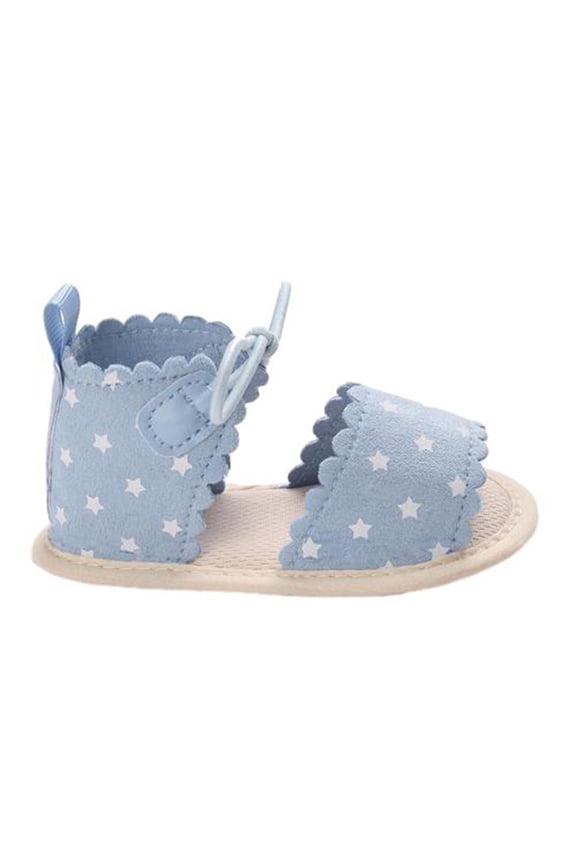 Baby Star Print Toddler Sandals Breathable Sweat Proof Soft Sole Non Slip Summer First Walker Shoes, Blue