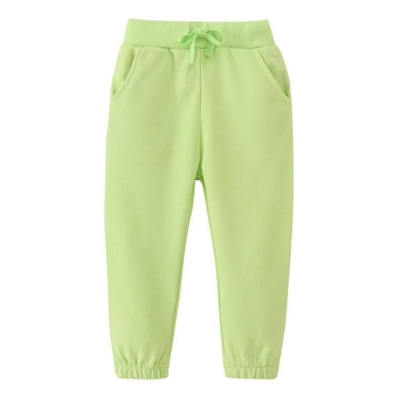 Gpaecead Boys Cotton Sweatpants Kids Jogger Pants Running Jogging Pants With Pockets Drawstring Green