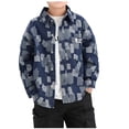 thumbnail image 1 of Gpaecead Boys Denim Shirt Long Sleeve Children Jeans Jacket Top Casual Long Sleeve Shirt Blue, 1 of 3