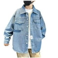thumbnail image 1 of Gpaecead Boys Denim Shirt Long Sleeve Children Jeans Jacket Top Casual Long Sleeve Shirt Light Blue, 1 of 4