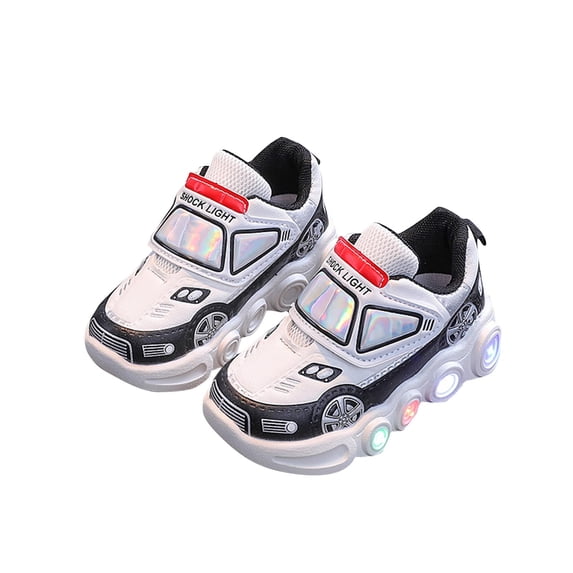 Gpaecead Boys Girls Light Up Flashion Sneakers Led Glowing Shoes Breathable Soft Sole Non Slip Running Walking Shoes White