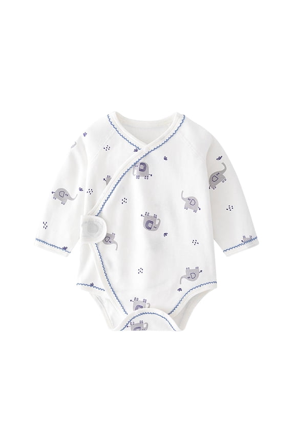 Boys Girls Prints Romper Thin Spring Long Sleeve Polka Printed Bodysuit Bubble Romper White