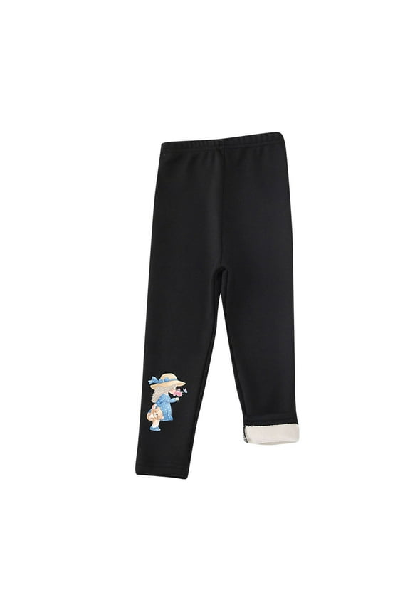 Boys Girls Thermal Underwear Pants Toddler Long Johns Bottoms Fleece Lined Base Layer Winter Thermals Clothes For Kids 1-11 Years Black