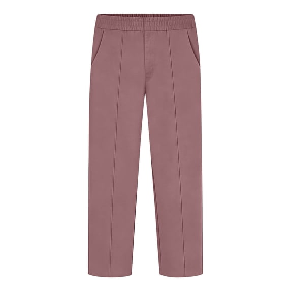 Gpaecead Boys Straight Leg Pants Slim Fit Stretch Comfort Front Crease Trousers With Elastic Waistband For Casual Pink