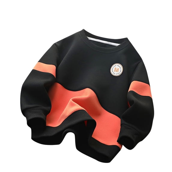 Gpaecead Boys Toddler Kids Oversize Sweatshirt Cotton Kids Sweater Top Pullover Shirt Fall and Winter Baby Clothes Black