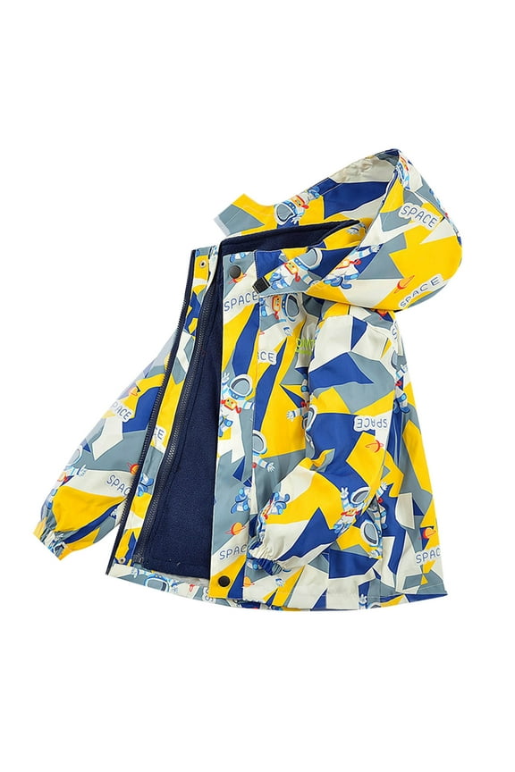 Boys Winter Coat 3 In 1 Waterproof Windbreaker For Kids 5-16Y Detachable Fleece Lining Fall Winter Jacket Toddler Outerwear Yellow