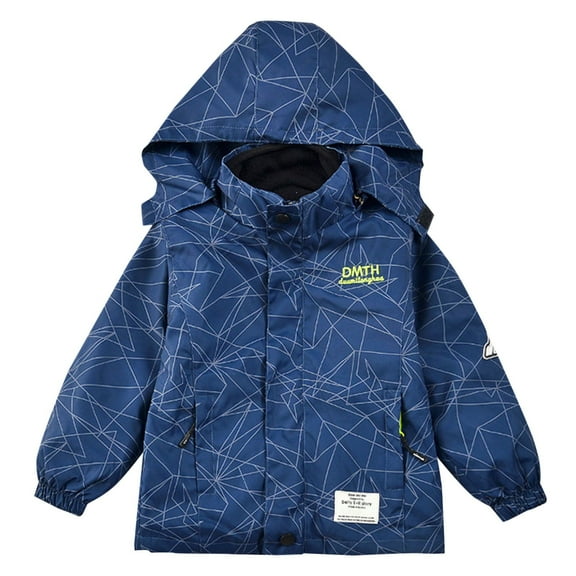 Gpaecead Boys Winter Coat 3 In 1 Waterproof Windbreaker Solid Color Detachable Fleece Lining Fall Winter Jacket Toddler Outerwear Blue