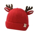 thumbnail image 1 of Gpaecead Christmas Toddler Baby Trendy Cute Boys And Girls Knitted Solid Color Hat Red, 1 of 4