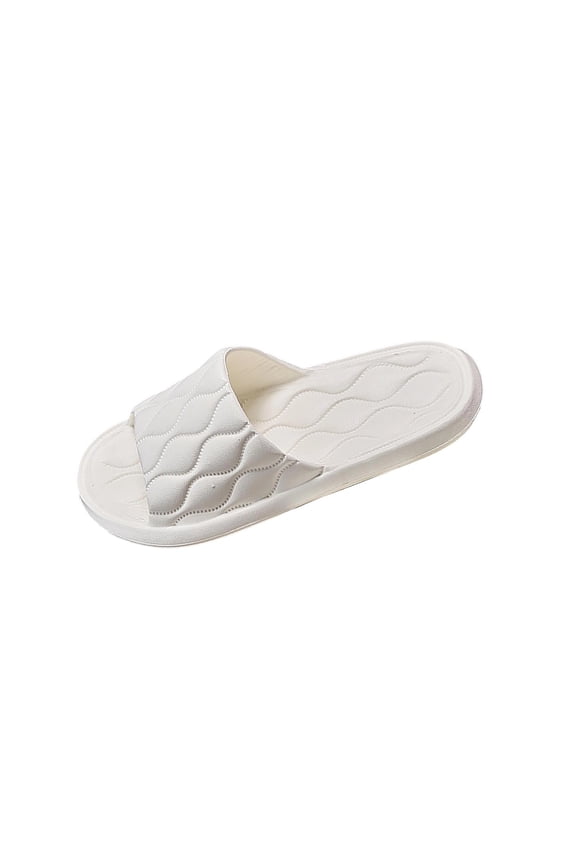 Couple'S Diamond Pattern Bathroom Slippers Eva Open Toe Waterproof Non Lightweight Slip Home Slides For Indoor Outdoor, White