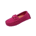 thumbnail image 1 of Gpaecead Girls Bow Moccasins Faux Suede Loafers Solid Color Slip-On Flat Soft Sole Casual Princess for School Daily A-Hot Pink, 1 of 7