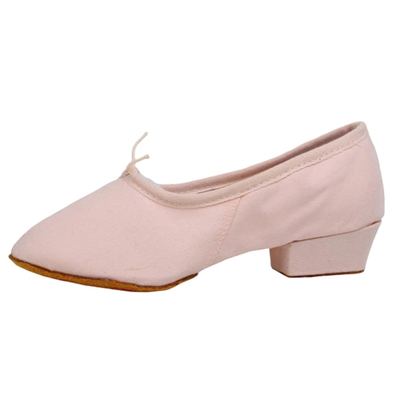 Gpaecead Girls Canvas Dance Shoes Soft Sole Non-Slip Low Heel Practice Dancing Shoes For Spring Summer Studio Performance Pink