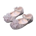 thumbnail image 1 of Gpaecead Girls Flower Pearl Sequins Mary Jane Princess Shoes Adjustable Ankle Strap Soft Non Slip Spring Summer Performance Party Shoes,A-Pink, 1 of 8