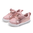 thumbnail image 1 of Gpaecead Girls Glitter Bow Princess Sneakers Hook And Loop Soft Sole Non Slip Faux Leather Breathable Sparkle Casual Flats For Toddler, Pink, 1 of 5