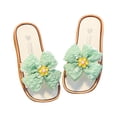 thumbnail image 1 of Gpaecead Girls Oversized Butterfly Flower Slide Sandals Soft Sole Non Slip Sweet Casual Spring Summer Beach Shoes,Green, 1 of 3