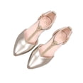 thumbnail image 1 of Gpaecead Girls Rhinestone Pointed Toe Mary Jane Flats One Strap Non Slip Sole French Style Dress Shoes For Party,Gold, 1 of 5