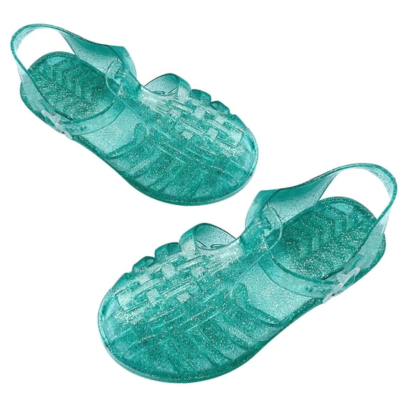 Gpaecead Girls Roman Hollow Out Jelly Sandals Soft Sole Breathable Waterproof Beach Shoes Non Slip Casual For Summer Daily Green