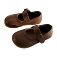 thumbnail image 1 of Gpaecead Girls Round Toe Mary Jane Dress Shoes Soft Sole Non-Slip Comfortable Faux Leather Flats for School Daily Stage Spring Summer Coffee, 1 of 8
