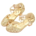 thumbnail image 1 of Gpaecead Girls Tassel Crystal Princess Sandals Moon And Star Adjustable Buckle Soft Sole Non Slip Spring Summer Performance Party Shoes,Gold, 1 of 6