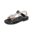thumbnail image 1 of Gpaecead Girls Thick Sole Bow Crystal Jelly Sandals Non-Slip Soft Princess Shoes for Spring Summer Beach Casual Black, 1 of 9