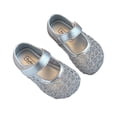 thumbnail image 1 of Gpaecead Girls Woven Mary Jane Flat Shoes Closed Toe Soft Sole Hook And Loop Adjustable Spring Summer Casual Shoes,Gray, 1 of 6