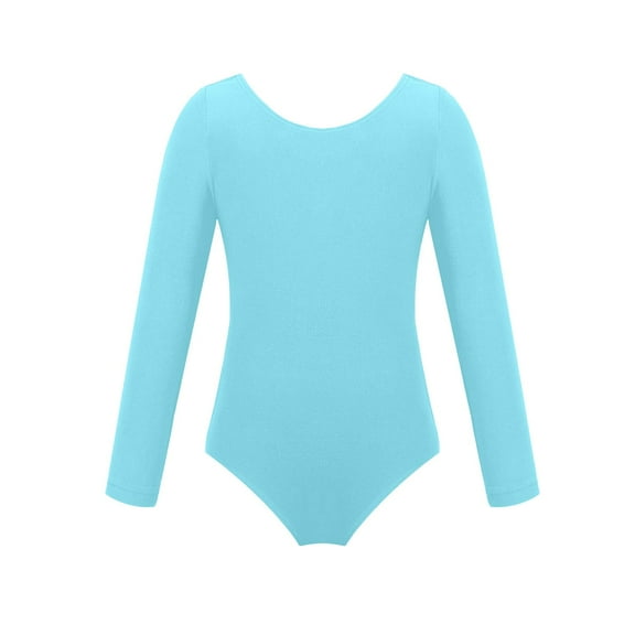 Gpaecead Gymnastics Leotards For Girls 5-18 Years Ballet Dance Toddler Leotard Long Sleeve Bodysuit Sky Blue