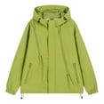 thumbnail image 1 of Gpaecead Hiking Jackets Men's Casual Fashion Solid Color Long Sleeved Hooded Zipper Pocket Stormtrooper Jacket Outdoor Windbreaker Green, 1 of 8