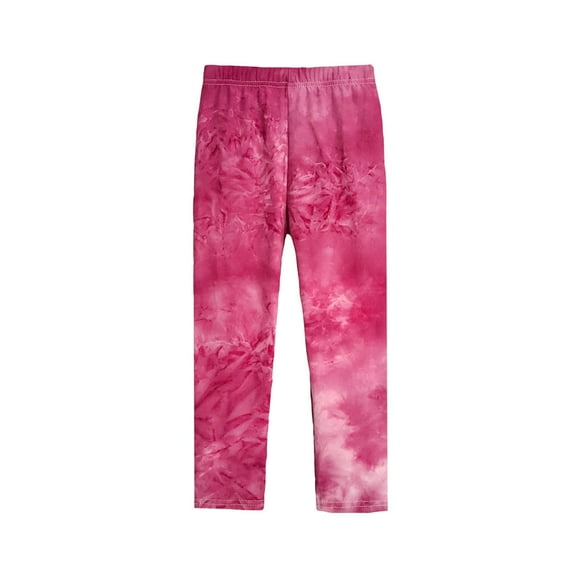 Gpaecead Kid's Boys And Girls Leggings Soft Tie-Dye Printed Girls High Elasticity Tights Trousers For Kids 3-14 Years Hot Pink