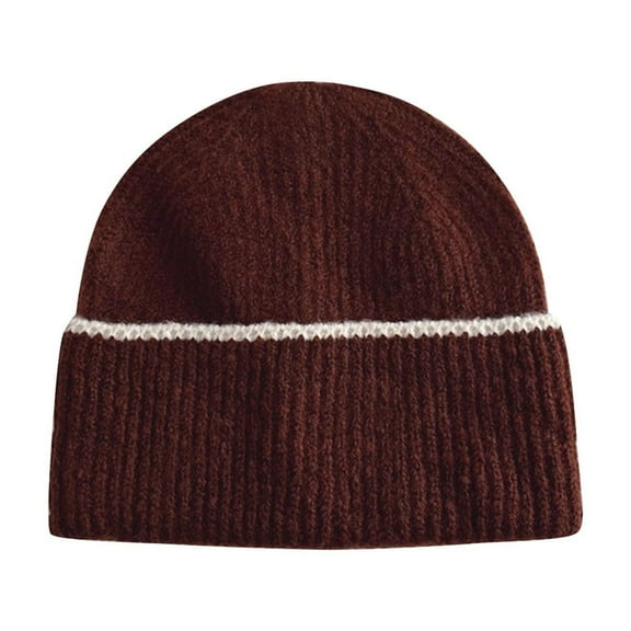 Gpaecead Kid's Solid Color Knitted Beanie Hat For Boy And Girl Warm And Comfortable Knitted Hat Brown