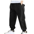 thumbnail image 1 of Gpaecead Kids Boys Cargo Pants Casual Solid Wide Leg Elastic Waist Loose Jogger Trousers With Pockets 5-15 Years Black, 1 of 7