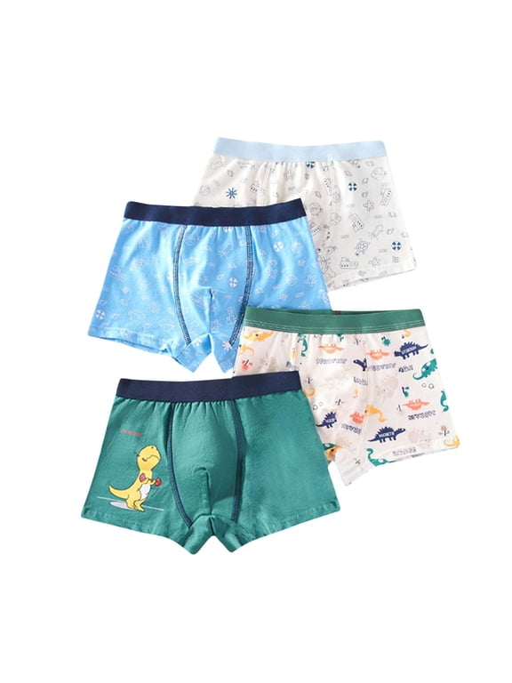 Kids Boys and Toddler 4 Pack Cotton Boxer Briefs Comfort Flex and Comfort Soft Underwear Multiple Packs White 01