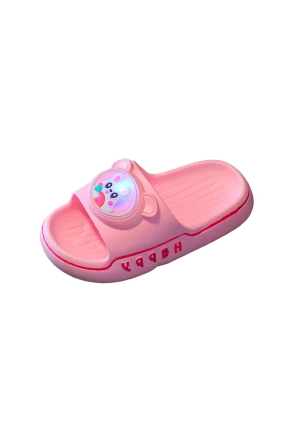 Kids Cartoon Rabbit Light Up Slippers Soft Sole Non Slip Indoor Outdoor Glowing Sandals For Boys And Girls Spring Summer,Pink