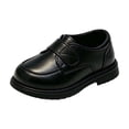 thumbnail image 1 of Gpaecead Kids Classic Oxford Dress Shoes Faux Leather Hook And Loop Non Slip School Uniform Footwear For Boys Girls Black, 1 of 6