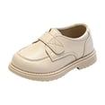 thumbnail image 1 of Gpaecead Kids Classic Oxford Dress Shoes Faux Leather Hook And Loop Non Slip School Uniform Footwear For Boys Girls Khaki, 1 of 6