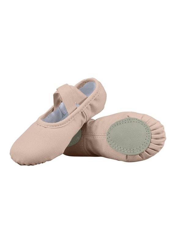 Kids Elastic Lace Free Dance Shoes Solid Color Soft Sole Practice Shoes Canvas Body Shaping Shoes For Yoga Gymnastics Khaki