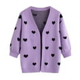 thumbnail image 1 of Gpaecead Kids Girls Casual Sweater Cardigan Jacket Sweater Open Front Knit Sweater Purple, 1 of 5