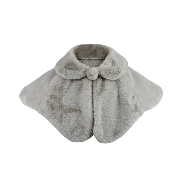 Gpaecead Kids Girls Faux Fur Princess Shawl Wraps Girls Coat Jacket Flower Cape Wedding Party Dress Gray