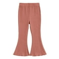 thumbnail image 1 of Gpaecead Kids Girls Flare Ribbed Leggings 1-9 Years Elastic Waist Fashion Cute Elastic Cotton Leggings Pink, 1 of 6