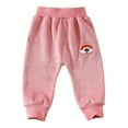 thumbnail image 1 of Gpaecead Kids Girls Fleece Lined Sweatpants Toddler Fashion Cute Print Pants Warm Trousers Pants Sweatpants 0-4 Years Pink, 1 of 5