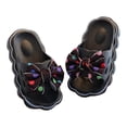thumbnail image 1 of Gpaecead Kids Polka Dot Bow Slippers Thick Sole Pvc Non Slip Wear Resistant Indoor Outdoor Home Beach Slides For Spring Summer,Black, 1 of 3