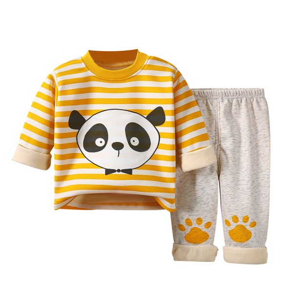 Gpaecead Kids Thermal Underwear Long Johns Set Toddler Little Boys Girls Pajamas Winter Warm Base Layer Set Beige