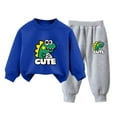 thumbnail image 1 of Gpaecead Kids Toddler Boys Girls Long Sleeve Crewneck Top Sets Printed Loose Sweat Outfits Hoodie and Sweatpants Set Blue, 1 of 4