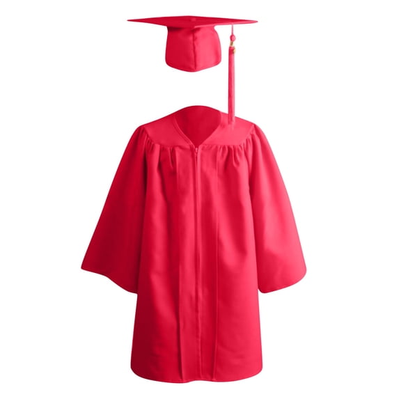 Gpaecead Kids Toddler Boys Girls Preschool Kindergarten Graduation Gown Cap Set with 2024 Tassel and Graduation Sash for Child Size Watermelon Red