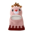 thumbnail image 1 of Gpaecead Kids Winter Plush Christmas Mask Hat Warm Knit Thick Ski Cute Protector Head Cap For Girls Boys Pink, 1 of 4