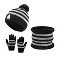 thumbnail image 1 of Gpaecead Kids Winter Plush Hat Warm Knit Thick Ski Head Hat Scarf Gloves Set For Girls Boys Black, 1 of 4