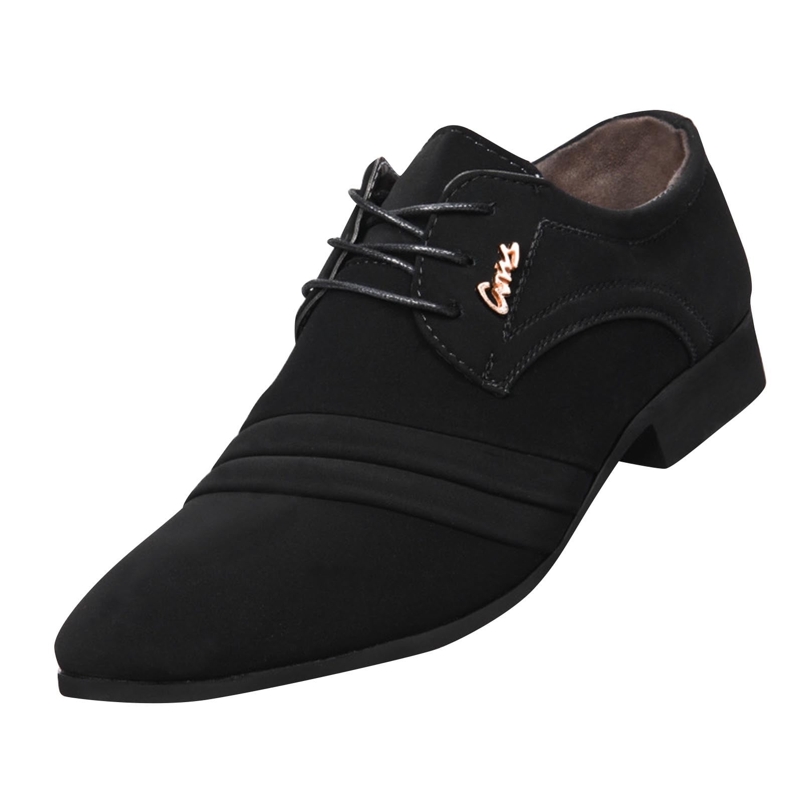 black matte dress shoes Gpaecead Men Business Frosted Lace Up Soft Sole Breathable Comfortable Faux Suede Leather Office Casual Flats, Black, Men's, Size Black Satin Lapel Women's BESTSELLERSUS Riding Boot Size:UK 8 Made in Italy Genuine